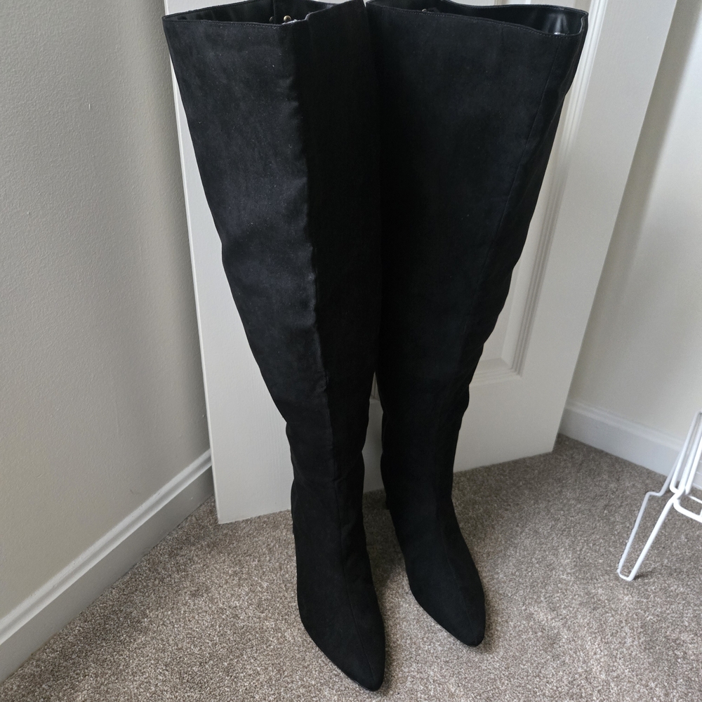 Black Label Sleek Black Over-the-Knee Boots